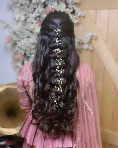 Reception Hairstyles, Open Hair, Traditional Hairstyle, Bridal Hair Buns, Hairdo Wedding, Indian Wedding Hairstyles