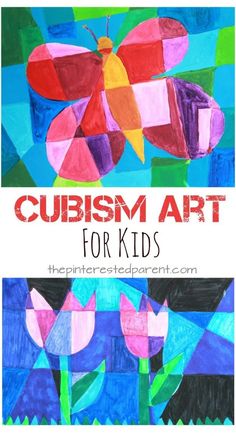 a book cover with the title cubism art for kids