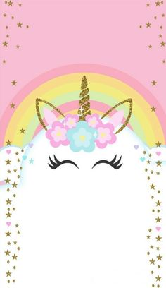 a card with a unicorn's face and stars