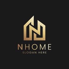 the letter n home logo is gold and black