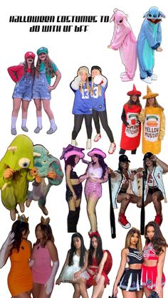 various costumes are shown in this collage with the words halloween costume tips and how to get them