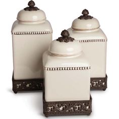 Acanthus Canisters-Iron Accents