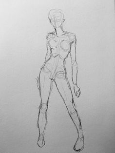 a pencil drawing of a female figure