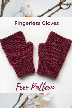 the fingerless gloves are knitted and ready to be used for knitting or crocheting