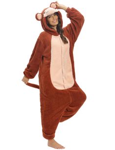 PRICES MAY VARY. Unleash Cosplay Charm: Embrace your inner character with intricately designed hooded onesies. These animal onesie costumes bring eyes, mouths, and noses to life, perfect for standing out at gatherings, parties, and even Halloween events. Warmth & Flexibility: Stay warm and stylish in winter with plush polar fleece animal onesies. Crafted for adult women, they offer unparalleled comfortable and warmth. The loose fit ensures flexibility without sacrificing style. Practical Style F One Piece Halloween, Costume Carnevale, Adult Onesie Pajamas, Carnaval Costume