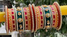 Traditional Rajwadi Bridal Red Chura Set, Indian Ethnic Pearls & Glass Stone Work Wedding Bangles, Glass Kundan Work Punjabi Chuda Bangles Beautiful Acrylic Plastic Base Bridal Wedding Marwari Chura/Chuda with Kunda Work. Traditional Piece of Art and Reflection of Rajputana Culture with Modern Design and Work. Its available in 2.4, 2.6, 2.8, 2.10 Inches sizes. If you love Indian Jewelry then you are at right place. NOTE:- It takes 11-25 working days minimum For Delivery. and Sometimes it tak Rajputana Culture, Wedding Chura, Wedding Bangles, Red Bangles, Bridal Chura, Indian Wedding Jewelry Sets, Kundan Work, Necklace Set Indian