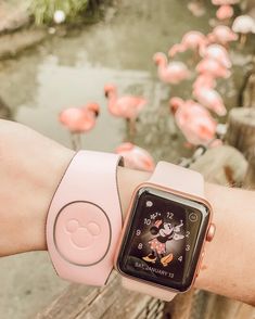 LIVING MY BEST MILLENNIAL PINK LIFE 😍💕 Seriously though, I’m SO glad Disney heard my basic pleas for a #millennialpink MagicBand so I could… Apple Watch Fashion, Karakter Disney, Apple Watches, Pink Life, Apple Watch Accessories, Mia 3, Disney Aesthetic, Disney Jewelry