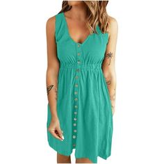 Sundresses for Women 2024 Sleeveless V Neck Button down Tank Dress Casual Loose Summer Beach Dress Welcome to our store, I wish you a happy shopping Our products are produced in our own factory with various styles We offer various discounts, and we offer a 30-day quality guarantee please rest assured to place an order If you have any questions, please feel free to contact me, it is our honor to serve you SOMEONE ASKED Q: Is the quality of the clothes as described? A: Yes, if the product you rece Burgundy Party Dress, Bohemian Beach Dress, Lisa Fischer, Elastic Waist Dress, Body Proportions, Chiffon Mini Dress, Summer Attire, Mini Robes, Daily Dress