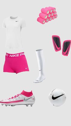 various sports items are arranged in the shape of a circle on a gray background, including shoes, socks, and t - shirt