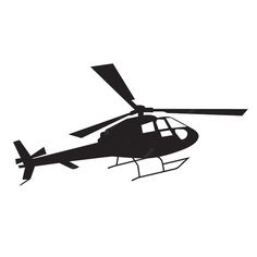 a black and white silhouette of a helicopter