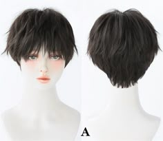 Black Tea Short Wig, Light Brown Men's Wig, Fluffy Curly Wig, Girl Short Wig, Fashion Short Wig, Women's Wigs, High Temperature Silk Wig. High temperature silk wig care method: Do not spray gel water, wax, etc. on the wig, which will make the wig sticky; the wig can be tied up, but try not to tie it too high, the real hair will be exposed; it should not be dyed again, and it should not be pulled vigorously. For knot problems, comb patiently; first tidy the ends of the hair, and then comb from to Tomboy Hairstyles With Bangs, Short Hair Color Women, Hair Cuts Ideas Short, Very Short Brown Hair, Anime Inspired Haircuts, Shaggy Short Haircuts, Transboy Hair, Pixie With Side Bangs, Fluffy Pixie Cut