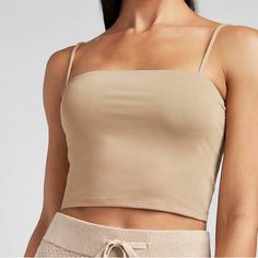 Express Body Contour Double Layer Cropped Square Neck Cami Xl Nwt Tan / Nude Adjustable Straps Beige Seamless Crop Top, Beige Crop Top With Built-in Bra, Seamless Cropped Beige Top, Beige Fitted Tops For Loungewear, Beige Cami Top For Loungewear, Beige Seamless Cami Top, Beige Casual Tops With Built-in Bra, Casual Beige Tops With Built-in Bra, Lilac Crop Top