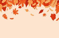 an autumn background with falling leaves