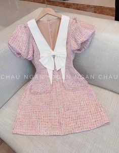 Tweed Outfits, Cute White Dress, Stylish Wedding Dresses, Fashion Top Outfits, Stylish Work Attire, Causual Outfits, Kpop Fashion Outfits, Fashion Design Clothes, Girly Fashion