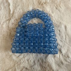 Luxury Rumors Handmade Beaded Handbag Cute Stylish Mini Handbag Perfect For Summer Blue Beaded Rectangular Bag, Blue Rectangular Bag With Pearl Handle, Blue Beaded Shoulder Bag As Fashion Accessory, Blue Beaded Party Bag, Blue Beaded Evening Bag, Evening Blue Beaded Bag, Beaded Handbag, Mini Handbags, Beaded Bags