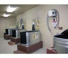 an empty room with several different types of electrical equipment