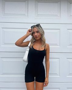 Black Rib Playsuit The comfiest playsuit you'll ever own! Spend your day lounging at home, or pair with sneakers and a cross body bag when running errands. A Cross, Black Rib, Fabric Swatches, Cross Body Bag, Playsuit, Body Bag, Scoop Neckline, Running Errands, Cross Body