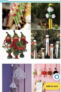 christmas decorations and crafts are featured in this collage