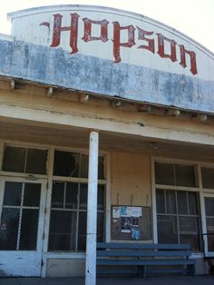 an old building with the word hopson painted on it