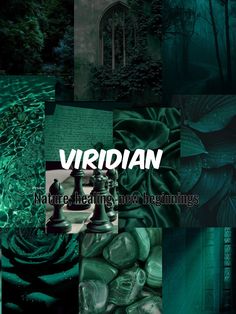 a collage of green and black images with the words viridan