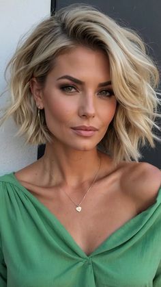 Discover 30 stylish short hairstyles for women over 50, from sleek bobs to modern shags, that are easy to maintain and perfect for any occasion. Medium Length Haircut Texture, Best Short Haircuts For Long Faces, Women’s Medium Length Haircut Blonde, Hairstyles That Look Good With Glasses, 2024 Trendy Haircuts, Blonde Hair Styles Medium Length, Short Haircuts For Women Thick Hair, Trendy Medium Hair Styles, Hair Medium Length Styles