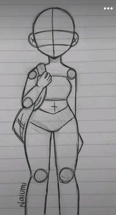 a drawing of a woman with her arms around her body and hands on her hips