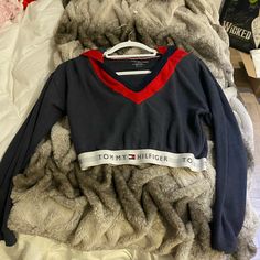 Size Small Never Worn Super Cute Tommy Hilfiger Red Long Sleeve Top, Tommy Hilfiger Sporty Long Sleeve Sweatshirt, Sporty Long Sleeve Tommy Hilfiger Sweatshirt, Sporty Red Tommy Hilfiger Top, Tommy Hilfiger Navy Sporty Tops, Tommy Hilfiger Navy Winter Tops, Sporty Long Sleeve Tommy Hilfiger Top, Tommy Hilfiger Blue Winter Tops, Tommy Hilfiger Sporty Long Sleeve Tops