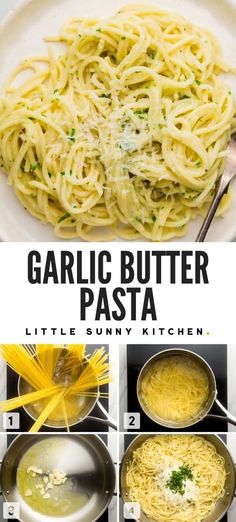 the steps to make garlic butter pasta