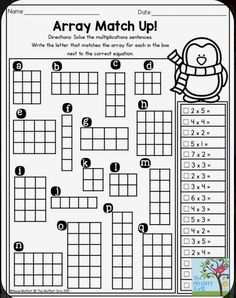 the worksheet for adding and subming to an array match up