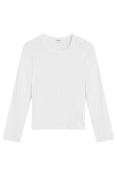 Our soft, lightweight cotton pointelle elevates this slim-fit long sleeve tee. Featured in classic white, this style has a wear-with-everything appeal. Make it a set with the pointelle burnout pant. Made in LA, Fabric made in USA. Classic White, Body Measurements, White Long Sleeve, Long Sleeve Tee, Made In Usa, Long Sleeve Tees, Slim Fit, Long Sleeve, Pants