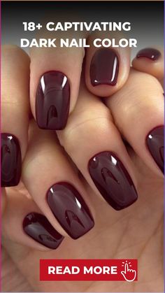 Halloween Acrylic Nails: 45  Spooky Designs and Ideas Check more at https://norahspace.com/halloween-acrylic-nails-45-spooky-designs-and-ideas-14/ Dark Nail Colour Ideas, Dark Berry Nails, Acrylic Nails Burgundy, Dark Burgundy Nails, Deep Burgundy Nails, Dark Spring Nails, Dark Nail Colors, Burgundy Nail Polish, Dark Spring