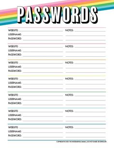 a printable passport card with the words,'passwords '