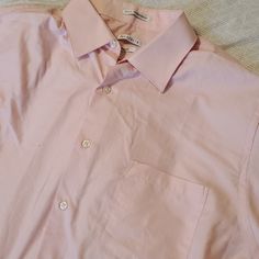 Royal Herringbone Light Pink Button Up Wrinkle Free Regular Fit Size 16 1/2 Men's Pink Dress Shirt, Elegant Pink Button-up Shirt, Casual Pink Button-up Dress Shirt, Classic Pink Button-up Shirt, Pink Cotton Button-up Dress Shirt, Cord Dress, Van Heusen, Button Down Shirt Mens, Fitted Dress Shirts