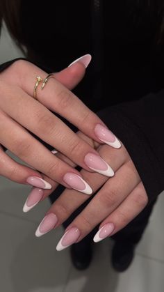 Long Almond French Tip Nails With Design, Acrylic French Manicure, Wedding Ideas 2024, Trendy Almond Nails, Paznokcie Hello Kitty, Almond Gel Nails, Almond Nails French, Kutek Disney, Nail Looks