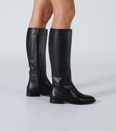 Meet Greta, our pared-back equestrian calf boot. Boasting a minimalist design with a round toe and convenient side zipper, this boot offers effortless style and practicality in one chic package. -Material: Leather -Sole: Rubber -Fit: True To Size -Toe-shape: Round -Features: Side Zipper -Heel: 2.5cm Leg Height x Calf Circumference x Opening Circumference 5 – 372mm x 340mm x 348mm 5.5 -376.5mm x 345mm x 353.5mm 6 – 381mm x 350mm x 359mm 6.5 – 385.5mm x 355mm x 364.5mm 7 – 390mm x 360mm x 370mm 7. Thigh High Boots Flat, Embellished Heels, Zipper Heels, Metallic Shoes, Bridal Heels, Tony Bianco, Bow Heels, Slingback Shoes, Low Boots