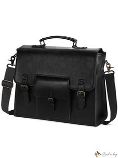 Bird in Bag - Vintage Leather Laptop Briefcase With Waterproof Protection College Computer, Black Briefcase, Messenger Bag For Men, Mens Satchel, Laptop Bag Men, Mens Luggage, Laptop Briefcase, Adjustable Bag, Leather Laptop Bag