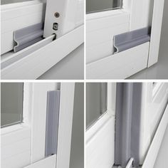 four pictures of different types of windows with the same window seal on one side and the other