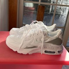 Never Worn, Just Didn’t Fit My Foot And I Can’t Return. They Have A Beautiful Embroidered Nike Sign. Perfect For Casual Wear Or Walking. Nike Running Shoes With Perforations, Nike Sign, Nike Signs, Air Max Excee, Embroidered Nike, Air Max Women, Nike Womens, Shoes Brand, Fit Inspo