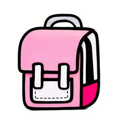 a pink and black backpack with white trim