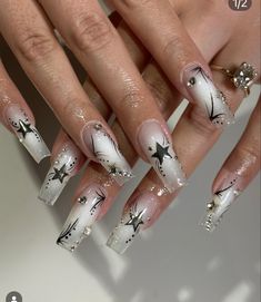 Mail Inspo, Goth Nails, Dope Nail Designs, Long Acrylic, Unique Acrylic Nails, Beauty Nail