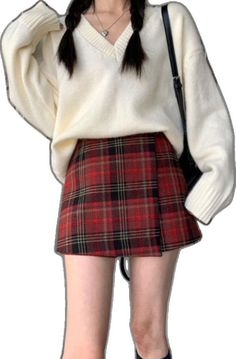 Plaid Mini Skort For School Uniform, Plaid Mini Skirt Skort For School Uniform, Plaid Bottoms For School In Fall, Trendy High-waist Plaid Skort, Trendy High Waist Plaid Skort, Cotton Plaid Skirt For School, School Plaid Cotton Skirt, Plaid Cotton Skirt For School, Trendy School Skirt For Fall