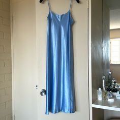 Pretty Cornflower Blue Slip Dress By Luxury Brand Vince. It’s Size M - I Am 5’8” / 32c Bust With Wider Hips - And It Fits Like A Dream. It Has Adjustable Steps - And Can Be Worn With Strapless Bra (Back Is High Enough To Cover) Only Worn Once. Blue V-neck Slip Dress For Brunch, Light Blue V-neck Slip Dress For Spring, Luxury Blue Maxi Length Slip Dress, Luxury Blue Maxi Slip Dress, Blue V-neck Slip Dress For Sleep, Wider Hips, Blue Slip Dress, Dream It, Strapless Bra