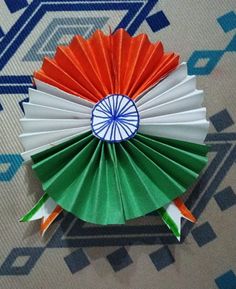 an origami fan with the flag of india on it