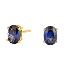 Ovo earrings in 18K gold vermeil set with ~2 carats (7x5mm) oval Blue sapphires. Each earring dimensions: 7. 2mm height x 5. 4mm width x 4. 2mm depth Options available in 9K, 14K and 18K gold, please contact Juvetti. See matching Ovo necklace. Our precious jewellery is designed to preserve its original brilliance over time. There are a few precautions to make sure to keep your jewellery in the best condition.  Your jewellery should be cleaned regularly using clean and dry polishing cloth to gent Gold Earrings Set, Recycled Gold, Fine Earrings, Precious Jewelry, Precious Gemstones, Earrings Set, Gemstone Earrings, Gold Vermeil, Precious Metals