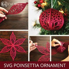 how to make a paper poinsettia ornament with this step - by - step instructions