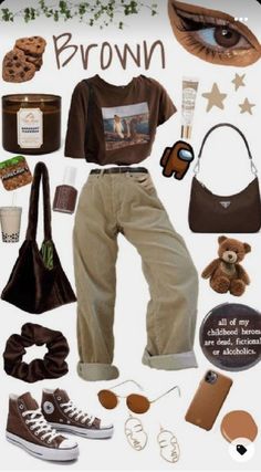 Stile Ragazza Skater, Brown Clothing, Dark Academy, Academia Outfits, Mode Hippie, Earthy Outfits, Brown Outfit, 가을 패션