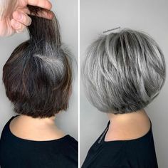 Gorgeous Gray Hair, Gray Hair Growing Out, Gray Hair Cuts, Silver Hair Color, Transition To Gray Hair, Short Grey Hair, Blending Gray Hair