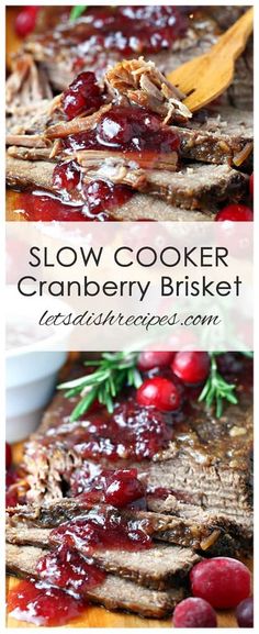 slow cooker cranberry brisket is the perfect side dish for any holiday dinner