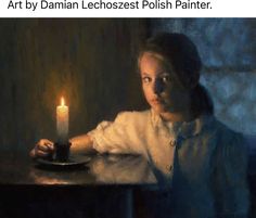 Candlelight Illustration, Candlelight Portrait, Candle Light Painting, Damian Lechoszest, Candle Light Photography, Painterly Portraits, Morgan Weistling, Watercolor Candles, Oil Drawing