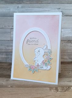 a card with an image of a bunny on it